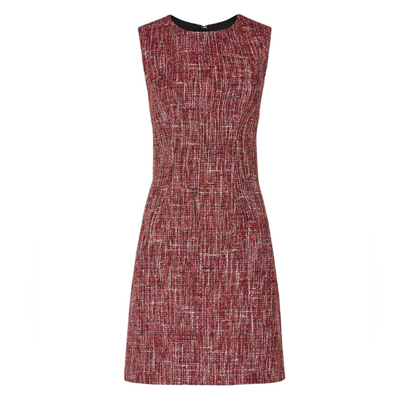 🪡 Adam Lippes Red Tweed Sheath Dress, Sz 8 - Picture 2 of 12